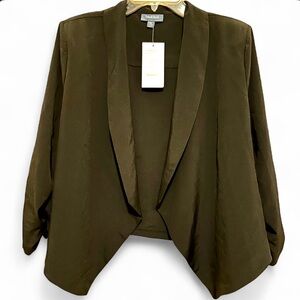 New ModCloth black Soft Draped Open Front Blazer Jacket Women’s XL